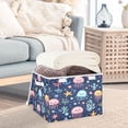 thumbnail image 3 of Yayeee Collapsible Cube Storage Bin with Lid Fabric Closet Decorative Basket with Handles, Yellow Jellyfish, 3 of 7