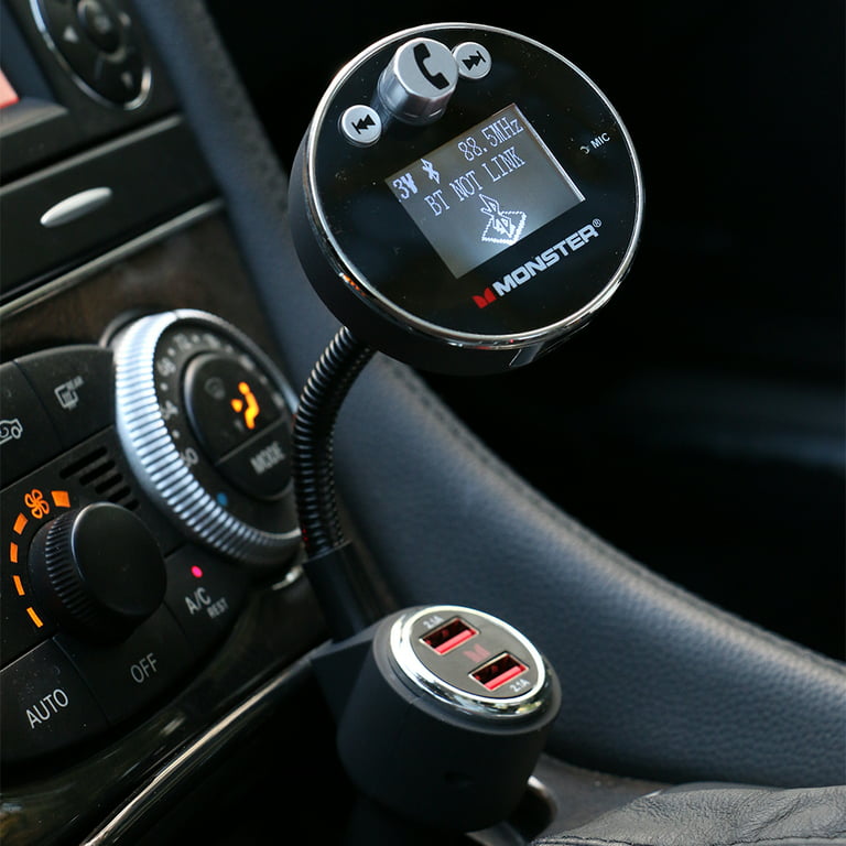 Transmisor Bluetooth a FM para Auto con Manos Libres - MCC9-1033-BLK -  MaxiTec
