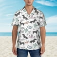 thumbnail image 4 of Daiia Dachshund Dog Puppy Hawaiian Shirt for Men Gentle Cotton Regular Short Sleeve Casual-XX-Large, 4 of 9