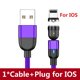 thumbnail image 1 of Cable de carga magnética AUFU, Cable USB Micro tipo C, cargador magnético, Cable trenzado de nailon, Cable de teléfono móvil para iPhone Samsung Tan Jianjun unisex, 1 of 2