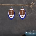 thumbnail image 3 of Colorful Layered Leather Dangle Earrings Set – 3 Pairs Glitter Football Jewelry for Sports Lovers, 3 of 4