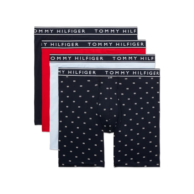 Calzoncillos tipo bóxer Tommy Hilfiger de algodón elástico para hombre, paquete de 4