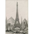 thumbnail image 1 of 24"x36" Gallery Poster, Hauteur comparee de la Tour Eiffel et des principaux monuments du monde, 1 of 1