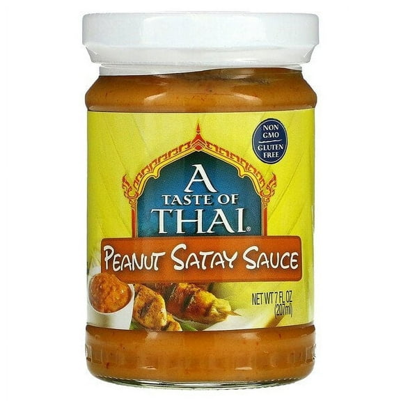 A Taste Of Thai, Peanut Satay Sauce, 7 fl oz (207 ml) Pack of 2