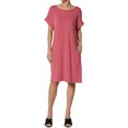 thumbnail image 1 of Robe T-Shirt Midi Longueur Genou à Manches Courtes Ajustée pour Femmes Grande Taille, 1 of 6