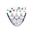 thumbnail image 2 of Aonerit 79In Cotton Fishing Net, Nautical Wall Hanging Decor, Sea Themed Mesh Display, Beach House Home Decor,Coastal Room Accent, 2 of 7