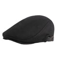 thumbnail image 2 of Pink Season Beret Cap British Style Retro Striped Flat Top Short Brim Decorate Breathable Men Plaid Flat Newsboy Hat for Reunion, 2 of 2