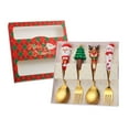 thumbnail image 5 of Mornei 4x Christmas Spoon and Fork Set Cutlery Coffee Spoon Long Handle Stirring Spoons red box, 5 of 9