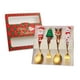 thumbnail image 5 of Juego de 4 cucharas y tenedores navideños, vajilla navideña con forma de estrella de Papá Noel y caja de regalo. caja roja, 5 of 9