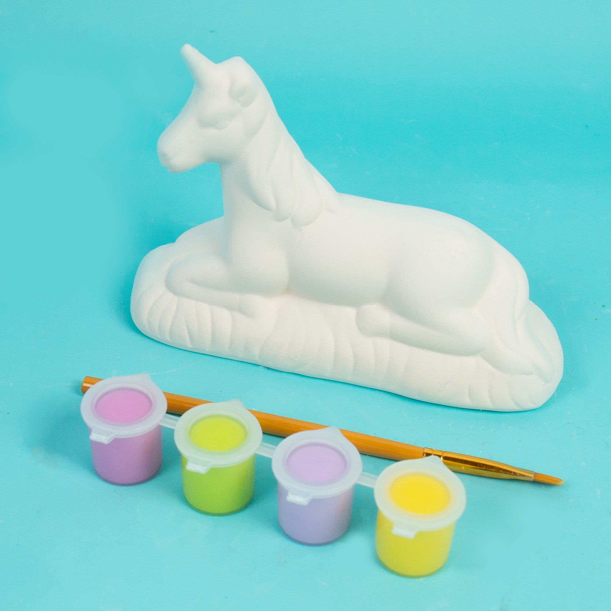 (2 pack) Hello Hobby Paint Your Own Ceramic Unicorn Kit, 6 Pieces, Boys and Girls, Child, Ages 6+