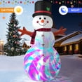 thumbnail image 7 of Yexmas 6FT Christmas Inflatable Outdoor Decoration Snowman, Built-in Rotating Disco Light,Blow Up Snow Man Wear Magic Hat Yard Decor for Xmas Holiday Lawn Yard Garden, 7 of 7