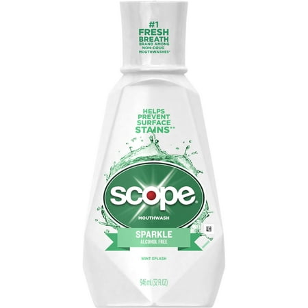 Scope Sparkle Alcohol Free Mint Splash Flavor Mouthwash, 32 fl oz