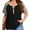 A2-Black, variant on SHOWMALL Women's Plus Henley Shirts V-Neck Button-Up Short Raglan Sleeve Tops Purple Red 1X Color-block Casual Dressy Blouse