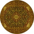 thumbnail image 1 of Ahgly Company Machine Washable Indoor Round Persian Yellow Traditional Area Rugs, 8' Round, 1 of 4