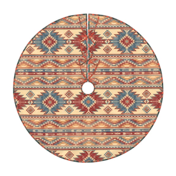 Defioc Traditional Tribal Aztec for Christmas Tree Skirt Snowman Xmas Tree Skirt Farmhouse Christmas Decorations Tree Mat for Holiday Party Decor-30"