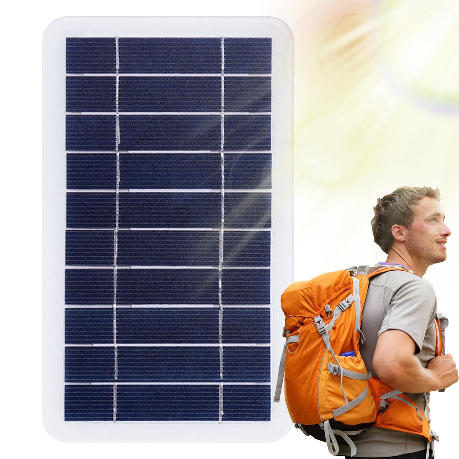 Solar Panel USB Output, Solar Station Panel, Portable Solar Panel Generator, Backpack Solar Charger 5V 2W With High Conversion For Security Camera, Cellphone, Power Banks