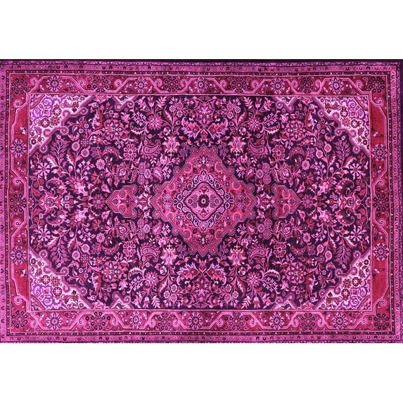 Ahgly Company Indoor Rectangle Medallion Pink Traditional Area Rugs, 2' x 4'