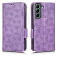 thumbnail image 2 of SaniMore Wallet Case for Samsung Galaxy S23 6.1" 2023, Glitter PU Leather Case Triangle Pattern Card Slots Cash Pocket Kickstand Removeable Wrist Strip All-around Protective Magnetic Case, Purple, 2 of 7