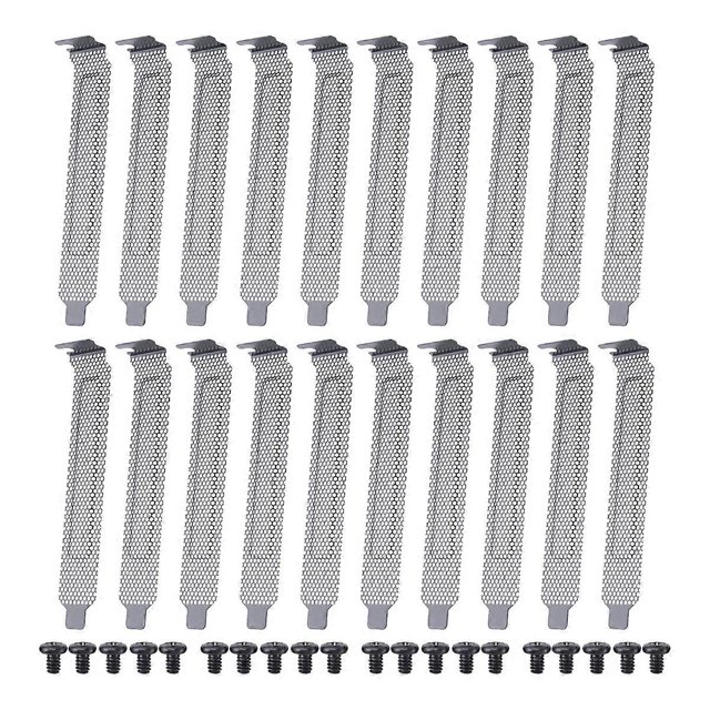 20 Pieces PCI Slot Cover Hard Steel Dust Filter Blanking Plate, Vented Slot Covers for Computer Case