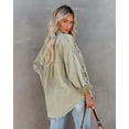 thumbnail image 3 of Cowboy Hole Breaking Shirt Style Jacket Women's Flip Collar Long Sleeve Vintage Street Fashion Raw Edge Doing Old Ribbed Buttons, 3 of 4
