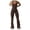 Brown, variant on Women's Belted Jumpsuit, Women's Tight Fitting Yoga Jumpsuit for Exercise with Built-In Support and Body Shaping Design XL Red