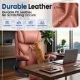 thumbnail image 6 of STACOO High Back Executive Office Chair 400lbs, Big and Tall Ergonomic Desk Chair with Lumbar Support & Flip-up Armrests, PU Leather Swivel Chair with Adjustable Height – Brown, 6 of 10
