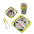 thumbnail image 4 of serony Kids Tableware Set 5Pcs Baby Bamboo Fiber Cartoon Bowl Animal Dinnerware Set Toddler Cup Spoon Fork, 4 of 8