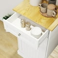 thumbnail image 5 of Kitchen Trash Cabinet with One Drawers and One-Compartment, Tilt-Out Trash Cabinet with Handle, Free-standing Cabinet Trash Can for Living Room, and Dining Room, White, 5 of 7
