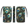 thumbnail image 2 of Womens Wallet Bifold Ladies Cluth Bag Wristlet Wrist Strap Long Purse Peacock Design, 2 of 6