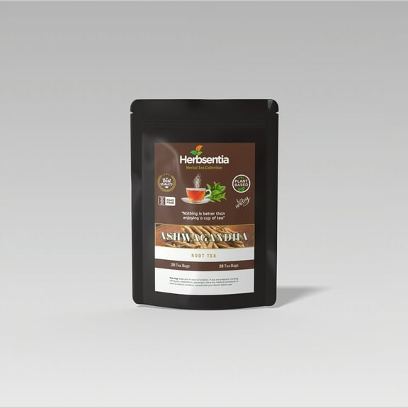 Ashwagandha Root Herbal Tea – 20 Tea Bags | Naturally Caffeine-Free | Herbsentia