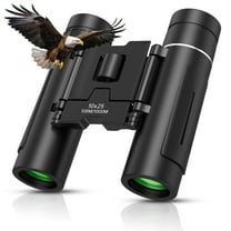 QUNSE 10x25 Small Compact Binoculars for Adults, Mini Pocket Portable Binoculars with Low Light Vision for Bird Watching, Hunting, Travel, and Sightseeing, Comes with Carrying Bag