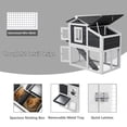 thumbnail image 5 of Outdoor Wooden Small Chicken Coop with Wire Mesh,2-Tier Duck Condo with Weatherproof Brooder,Gray, 5 of 8
