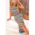 thumbnail image 7 of PRETTYGARDEN Womens Summer Sleeveless Tank Dress Crew Neck Striped Side Slit Bodycon Casual Maxi Dresses, 7 of 7