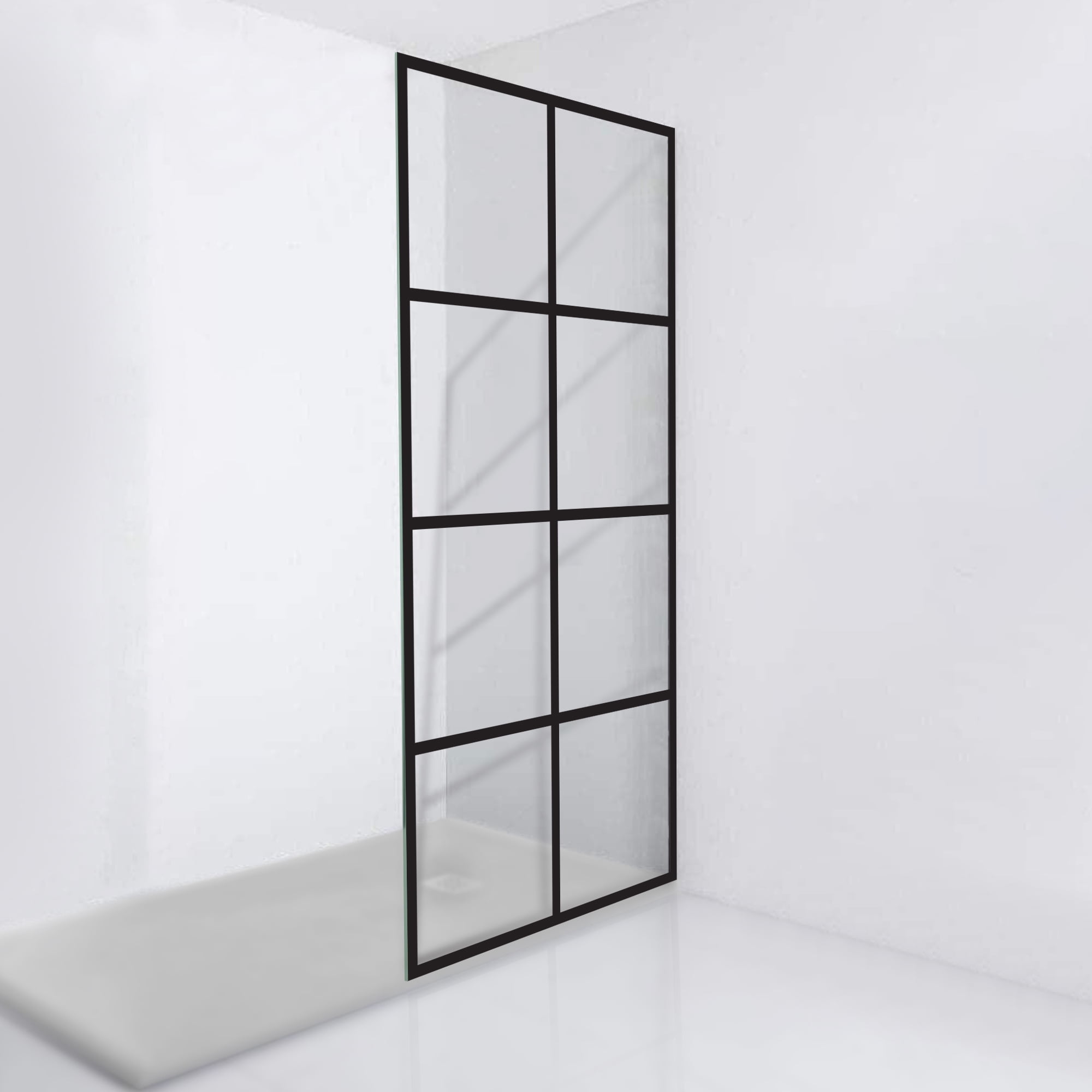 Madeira 36'' x 76'' Black Aluminum Framed Shower Screen