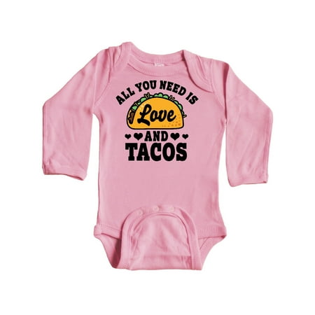 

Inktastic Valentine s Day All You Need is Love and Tacos Gift Baby Boy or Baby Girl Long Sleeve Bodysuit