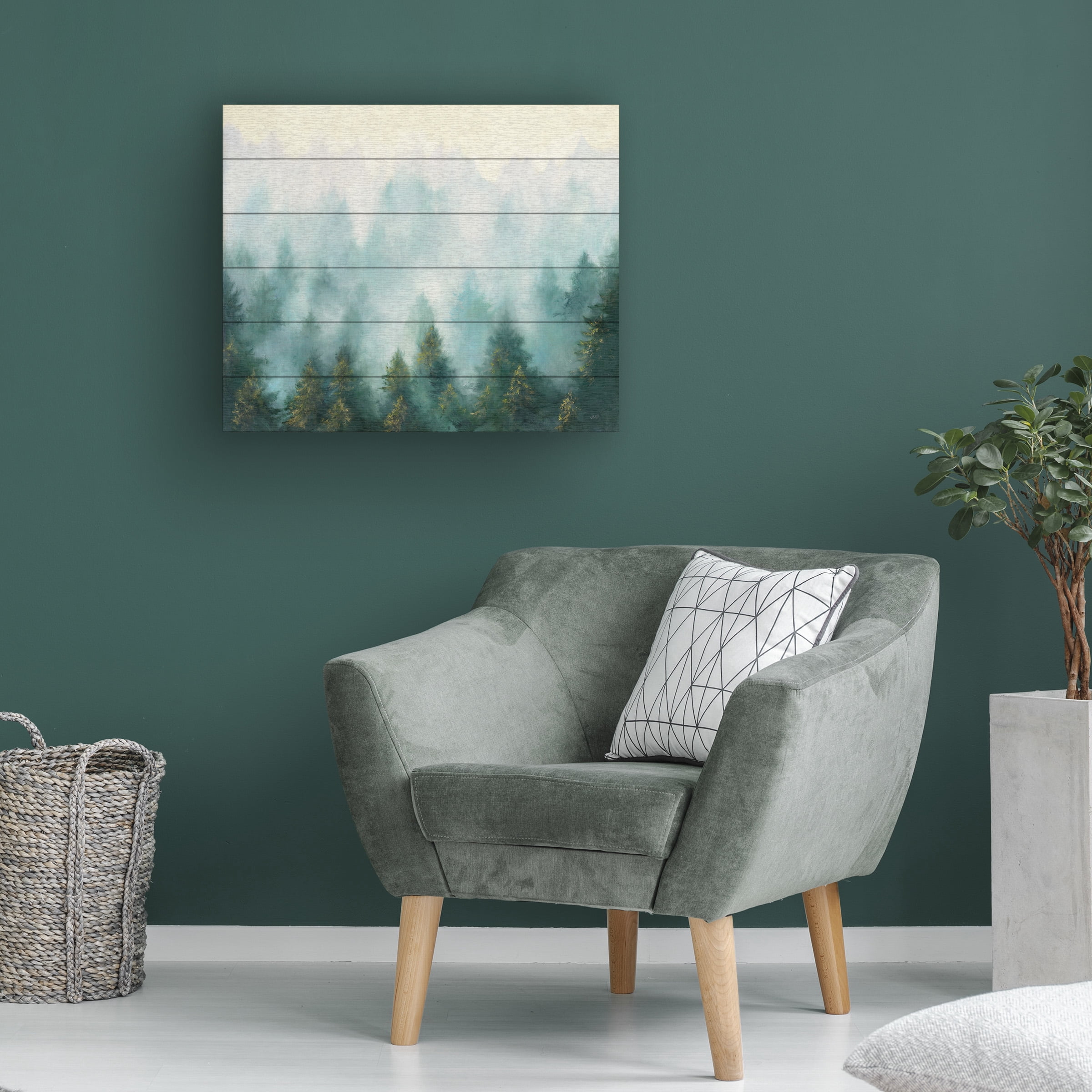Julia Purinton 'Misty Forest' Wood Slat Art 18x22