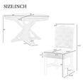 thumbnail image 4 of Aukfa 5-Piece Dining Set for 4, 42"-54" Extendable Table with 4 Upholstered Chairs for Dining Room/Living Room/Kitchen, Antique White, 4 of 8