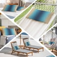 thumbnail image 6 of Blue Teal Yellow Ombre Pillow Covers, Linen Long Throw Pillow Case, Farmhouse Modern Gradient Art Holiday Pillow Protector Decorative Cushion Cover for Living Room/Bedroom 16" x 24", 6 of 8