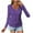 Purple, variant on Besolor Women's Long Sleeve Shirts Trendy V Neck Ruched Tunic Tops Casual Solid Color Ladies Going out Blouse Tee