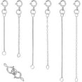 thumbnail image 1 of 7 extensores de cadena de plata de ley para collares, pulseras, tobilleras, con cierres para joyería (3,18 cm, 4,97 cm y 5 cm), 1 of 6