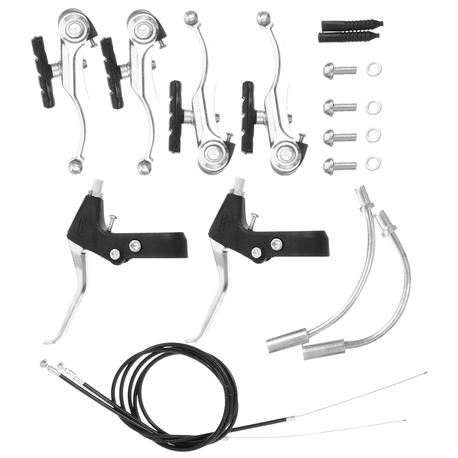 Universal Front & Rear Brake Cable Kit For Mountain Or Road Bike – Black, Includes Cables