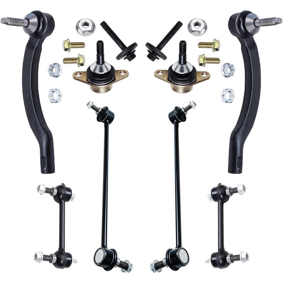 Detroit Axle - Lower Ball Joint Outer Tie Rod Front Rear Sway Bar for 2001-2009 Volvo S60 S80 V70