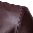 thumbnail image 3 of SWSMCLT Men's Blazer Jacket Fall Vintage Moto Biker Long Sleeve Faux Leather Jacket Slim Fit Notch Lapel Motorcycle Jackets Burgundy 46, 3 of 4