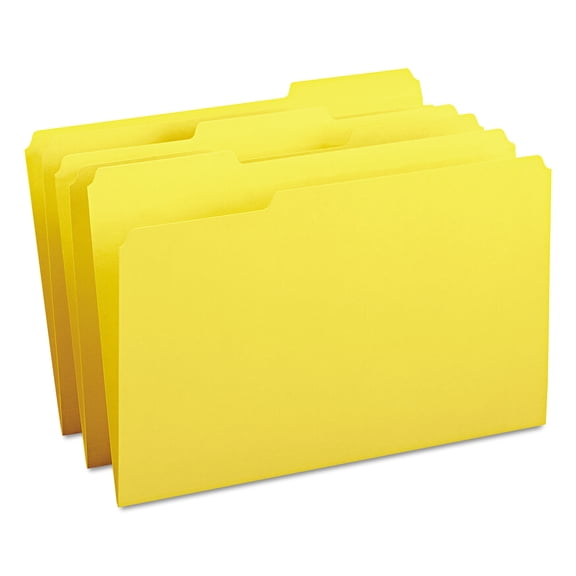 Smead Colored File Folder, 1/3-Cut Tab, Legal Size, Yellow, 100 per Box (17943)