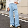 thumbnail image 2 of oqasdz Boy's Letter Graphic Wide Leg Sweatpants Baggy Pants Athletic Track Sweat Pants Joggers Durable Fit Casual Dailywear, 2 of 7
