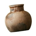 thumbnail image 5 of deevoka Rustic Ceramic Vase Wabi Bud Vase Desktop Display Farmhouse Flower Vase Rust 15x15x14cm, 5 of 9