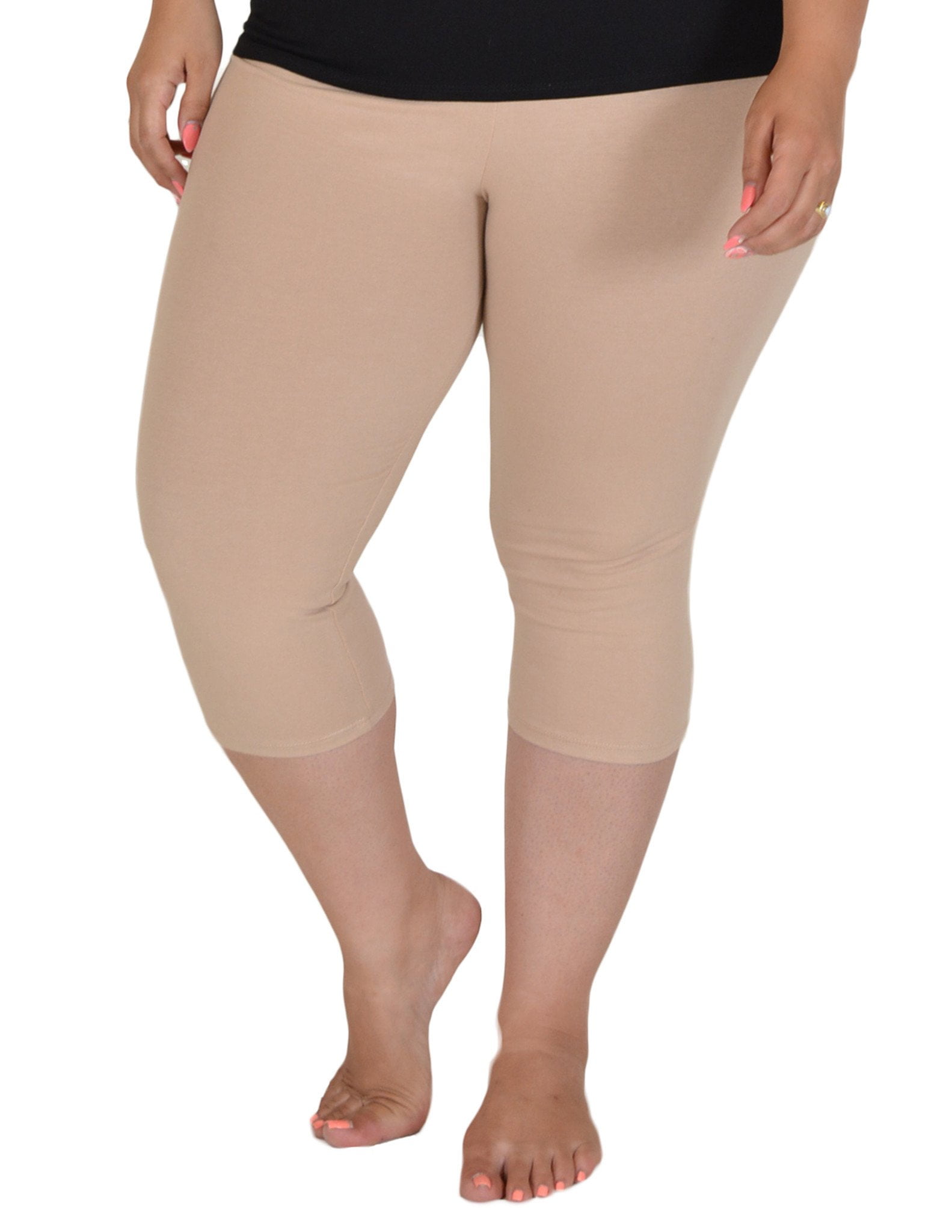 Stretch Is Comfort Women's Oh So Soft Knee Length Leggings | 2 Pack| Small-  Large