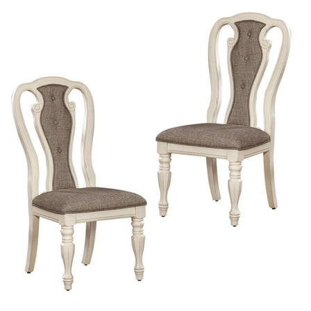 William'S Home Furnishing White Wash/Ash Brown Leslie Side Chair
