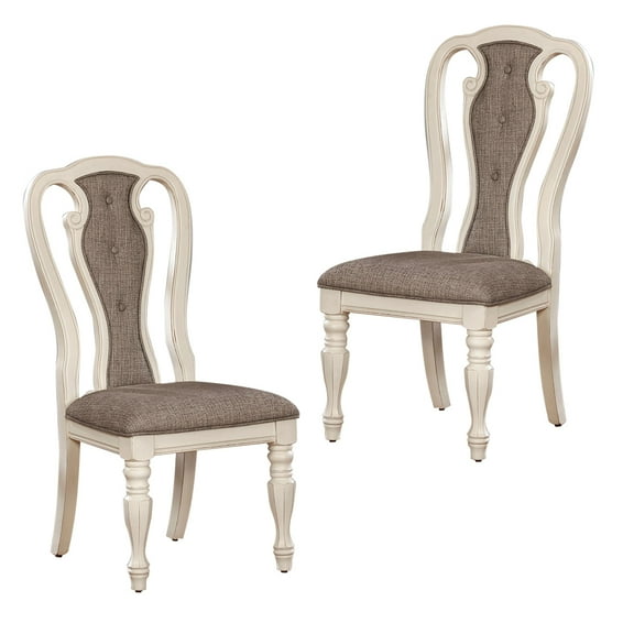 William'S Home Furnishing White Wash/Ash Brown Leslie Side Chair