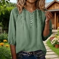 thumbnail image 6 of Vinsonshop Women Cotton Linen Embroidered Tops Ethnic Style Casual Linen Bohemian Peasant Shirts Boho Gauze Tops Retro Embroidered Shirt Linen Tunic Tops for Women Green M, 6 of 9